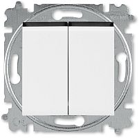 Выключатель кнопочный без рамки ABB EPJ Levit 2-кл. белый/дымчатый чёрный картинка
